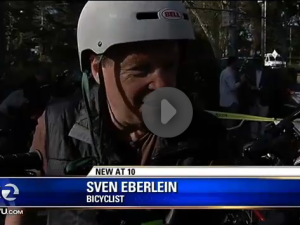 My Appearance on Channel 2 KTVU,pointing out the hypocrisy of holding cyclists to the letter of the law while letting cars get away with murder (at about 0.50 into the video)